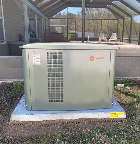 image of a Trane standby generator installed by Genco Florida